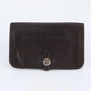 Hermes Dogon GM Leather Bi-fold Wallet (with □D stamp) - Brown Men's